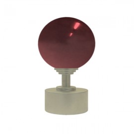 50mm Murano Glass, Dark Red Ball with 35mm Cap and Step Neck in Champagne