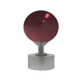 50mm Murano Glass, Dark Red Ball with 35mm Cap and Step Neck in Chrome