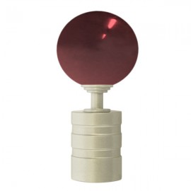 Tubeslider 28, 50mm Murano Glass Red Ball and Champagne, Aluminium Grooved Cap 