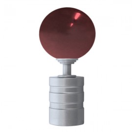 Tubeslider 28, 50mm Murano Glass Red Ball and Chrome, Aluminium Grooved Cap 