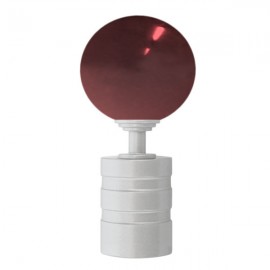Tubeslider 28, 50mm Murano Glass Red Ball and Matt Silver, Aluminium Grooved Cap 
