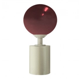 Tubeslider 28, 50mm Murano Glass Red Ball and Champagne, Aluminium Plain Cap