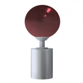 Tubeslider 28, 50mm Murano Glass Red Ball and Chrome, Aluminium Plain Cap