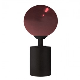 Tubeslider 28, 50mm Murano Glass Red Ball and Iron Bark, Aluminium Plain Cap