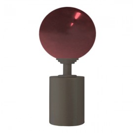 Tubeslider 28, 50mm Murano Glass Red Ball and Jamaican Chocolate, Aluminium Plain Cap