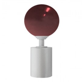 Tubeslider 28, 50mm Murano Glass Red Ball and Matt Silver, Aluminium Plain Cap