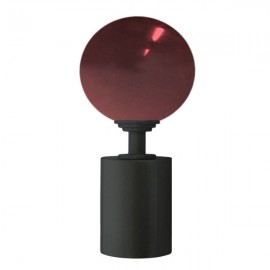 Tubeslider 28, 50mm Murano Glass Red Ball and Satin Black, Aluminium Plain Cap
