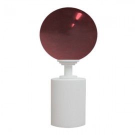 Tubeslider 28, 50mm Murano Glass Red Ball and White, Aluminium Plain Cap