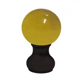 55mm Murano Glass, Amber Ball with 28mm Iron Bark Neck