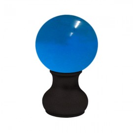 55mm Murano Glass, Light Blue Ball with 28mm Iron Bark Neck