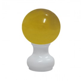 55mm Murano Glass, Amber Ball with 28mm White Neck
