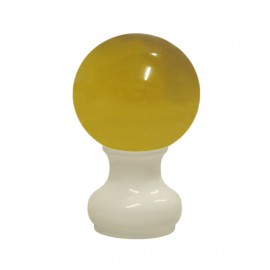 55mm Murano Glass, Amber Ball with 35mm Neck in White Birch