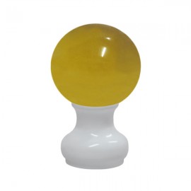 55mm Murano Glass, Amber Ball with 35mm Neck in White