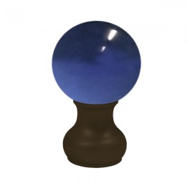 55mm Murano Glass, Dark Blue Ball with 28mm Jamaican Chocolate Neck