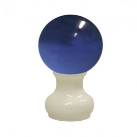 55mm Murano Glass, Dark Blue Ball with 35mm Neck in White Birch