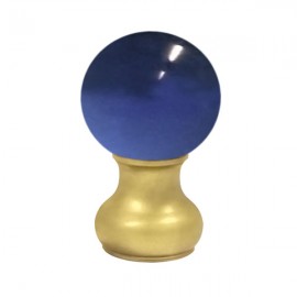 55mm Murano Glass, Dark Blue Ball with 35mm Neck in Gold