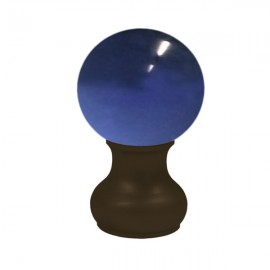 55mm Murano Glass, Dark Blue Ball with 35mm Neck in Jamaican Chocolate