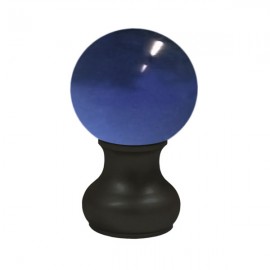 55mm Murano Glass, Dark Blue Ball with 35mm Neck in Satin Black