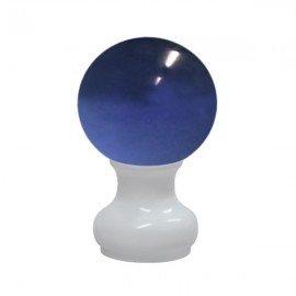 55mm Murano Glass, Dark Blue Ball with 35mm Neck in White