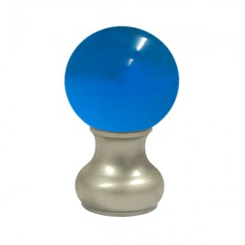 55mm Murano Glass, Light Blue Ball with 35mm Neck in Champagne