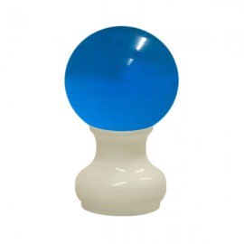 55mm Murano Glass, Light Blue Ball with 35mm Neck in White Birch