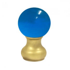55mm Murano Glass, Light Blue Ball with 35mm Neck in Gold
