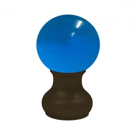 55mm Murano Glass, Light Blue Ball with 35mm Neck in Jamaican Chocolate