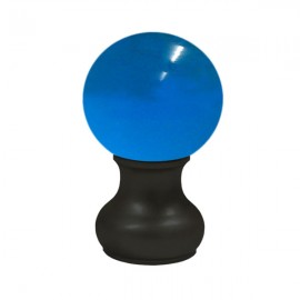 55mm Murano Glass, Light Blue Ball with 35mm Neck in Satin Black