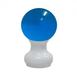 55mm Murano Glass, Light Blue Ball with 35mm Neck in White