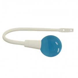 55mm Murano Glass Light Blue Ball with White Birch Hook