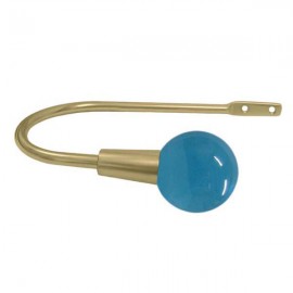 55mm Murano Glass Light Blue Ball with Gold Hook