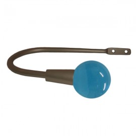 55mm Murano Glass Light Blue Ball with Jamaican Chocolate Hook