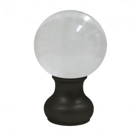 65mm Murano Glass, Clear Ball with 35mm Neck in Satin Black