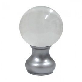 65mm Murano Glass, Clear Ball with 35mm Neck in Chrome