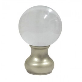 65mm Murano Glass, Clear Ball with 35mm Neck in Champagne