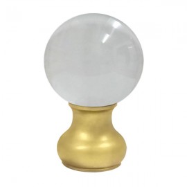 65mm Murano Glass, Clear Ball with 35mm Neck in Gold