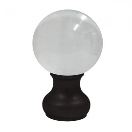 65mm Murano Glass, Clear Ball with 35mm Neck in Iron Bark