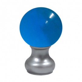 65mm Murano Glass, Light Blue Ball with 35mm Neck in Chrome