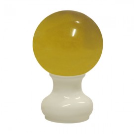 65mm Murano Glass, Amber Ball with 35mm Neck in White Birch