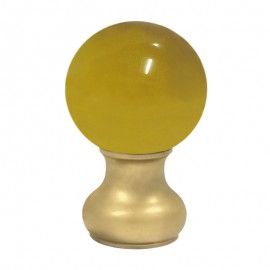 65mm Murano Glass, Amber Ball with 35mm Neck in Gold