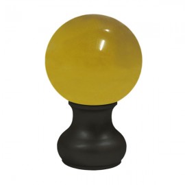 65mm Murano Glass, Amber Ball with 35mm Neck in Satin Black