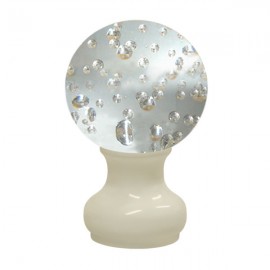 65mm Murano Glass, Clear Bubble Ball with 35mm Neck in White Birch