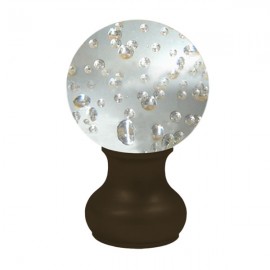 65mm Murano Glass, Clear Bubble Ball with 35mm Neck in Jamaican Chocolate