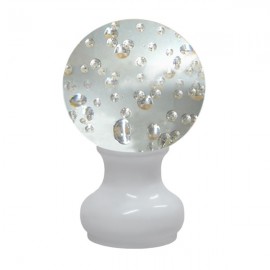 65mm Murano Glass, Clear Bubble Ball with 35mm Neck in White
