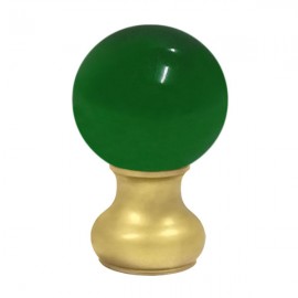 65mm Murano Glass, Green Ball with 35mm Neck in Gold