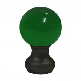 65mm Murano Glass, Green Ball with 35mm Neck in Satin Black