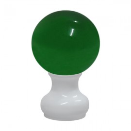 65mm Murano Glass, Green Ball with 35mm Neck in White