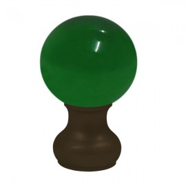 65mm Murano Glass, Green Ball with 35mm Neck in Jamaican Chocolate