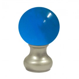 65mm Murano Glass, Light Blue Ball with 35mm Neck in Champagne