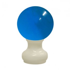 65mm Murano Glass, Light Blue Ball with 35mm Neck in White Birch